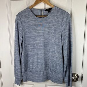 NWOT Banana Republic M Light Blue Crew Neck Sweater with Keyhole Button